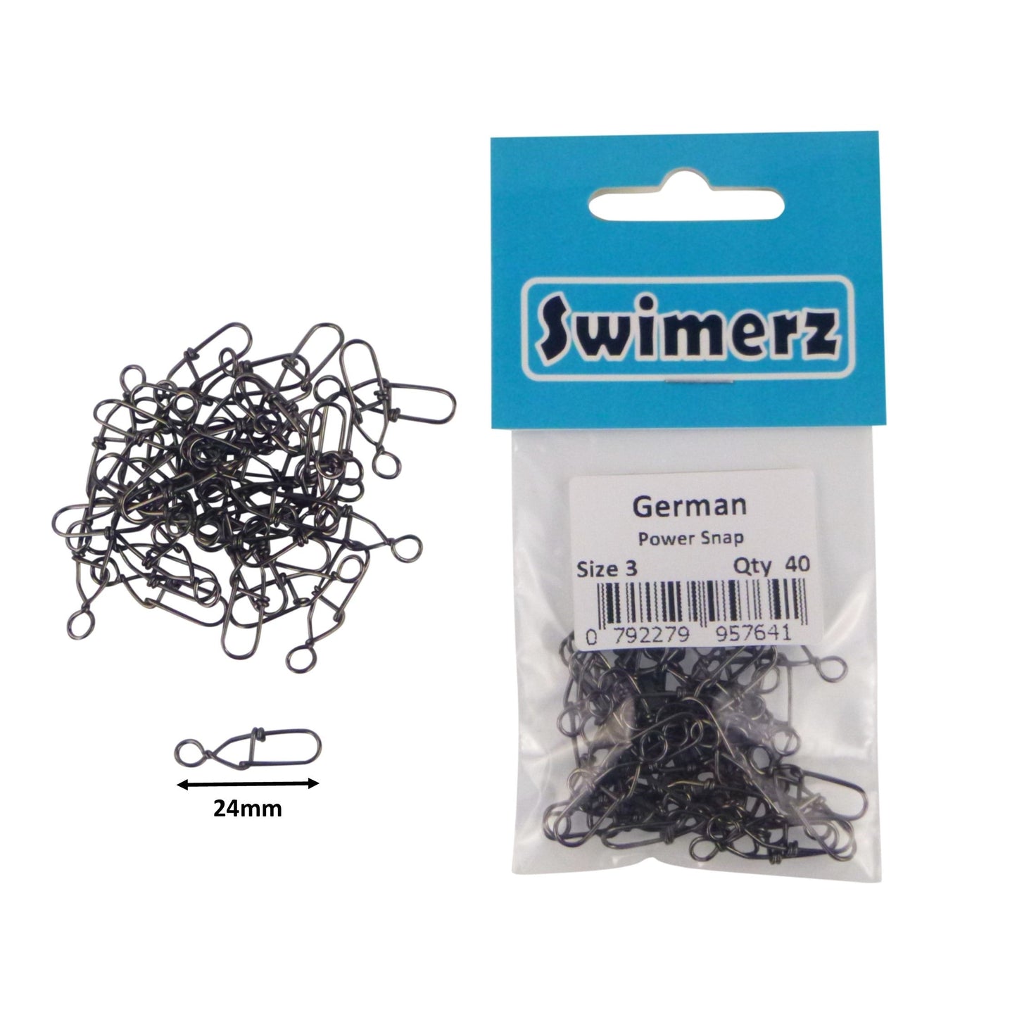 Swimerz German Power Snap, Closed Eye, size 3, 40 pack